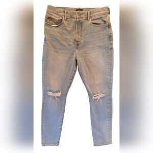 Polo Ralph Lauren Jeans Womans 32 Callen High Rise Slim Denim Distressed Preppy